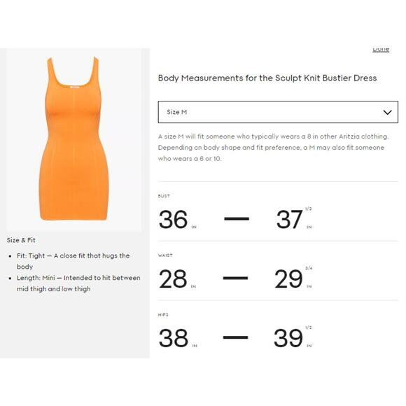 $138 NWT Aritzia Babaton Sculpt Orange Knit Bustier Mini Dress - M - Picture 4 of 7